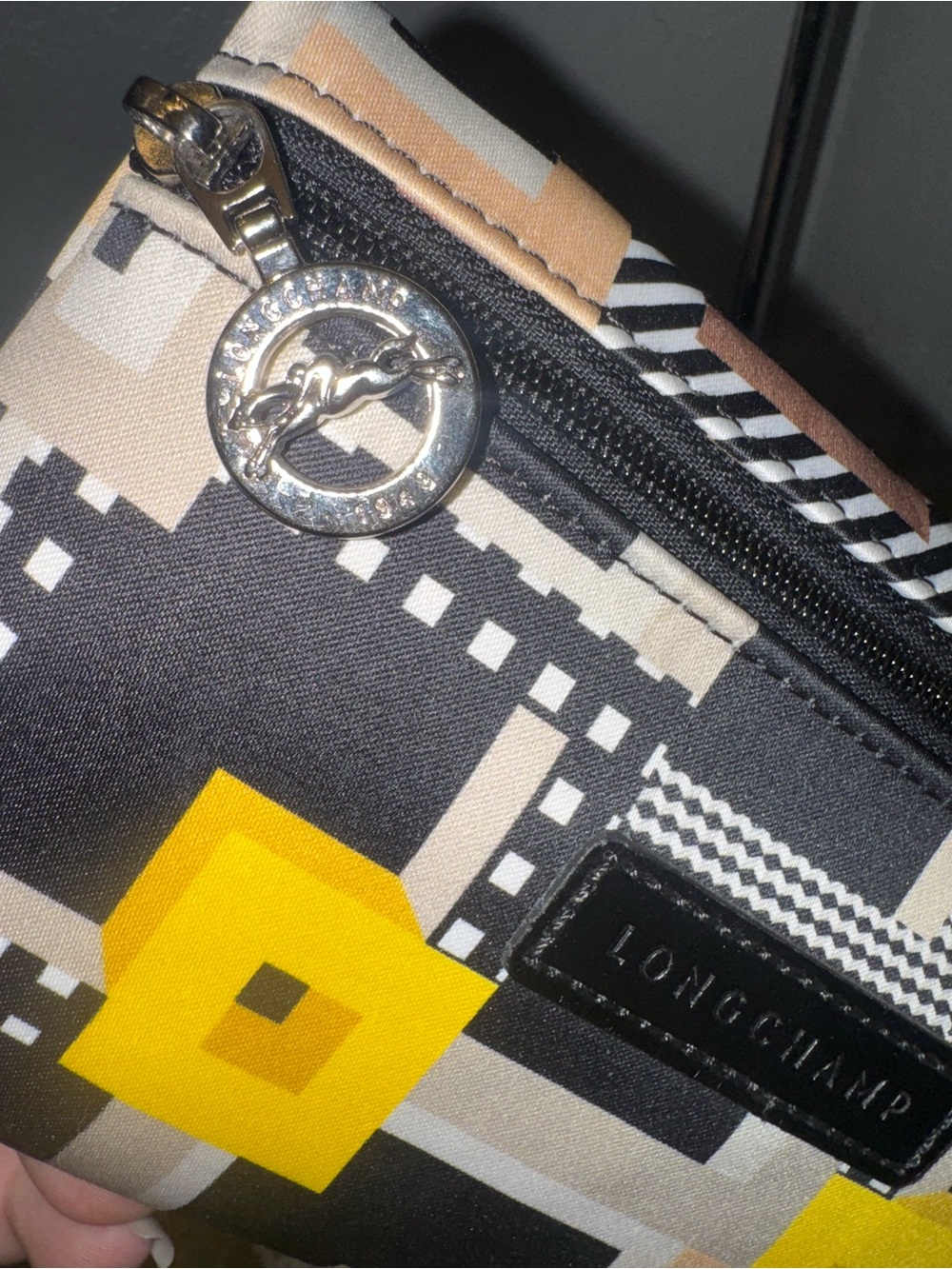 Longchamp Le Pliage Artwalk Geometric Wristlet Pouch - Picture 6 of 8